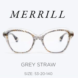 Blake Kuwahara Merrill Eyeglass Frames in Grey Straw